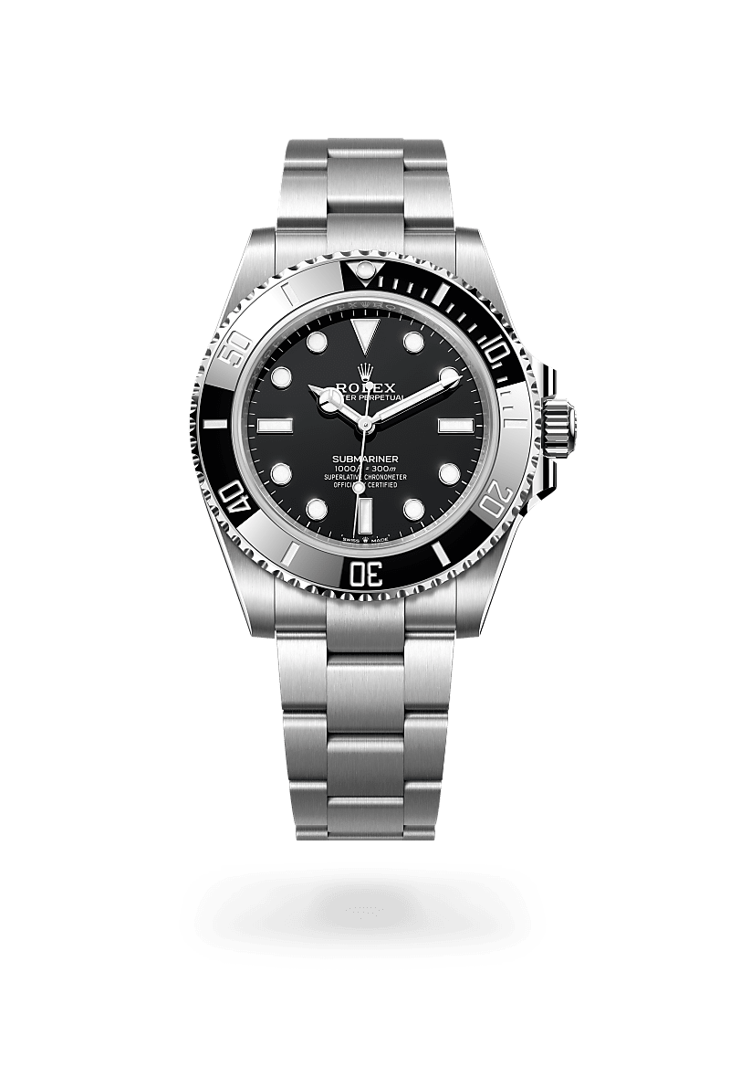 rolex SUBMARINER front view in Oystersteel, M124060-0001 - Greenwich