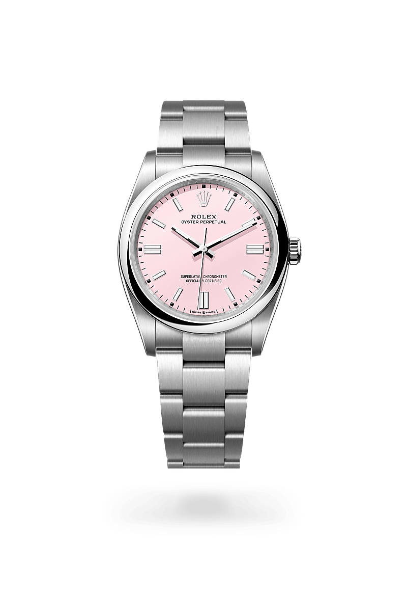 오이스터스틸 소재의 롤렉스 OYSTER PERPETUAL 정면, M126000-0008 - 그리니치