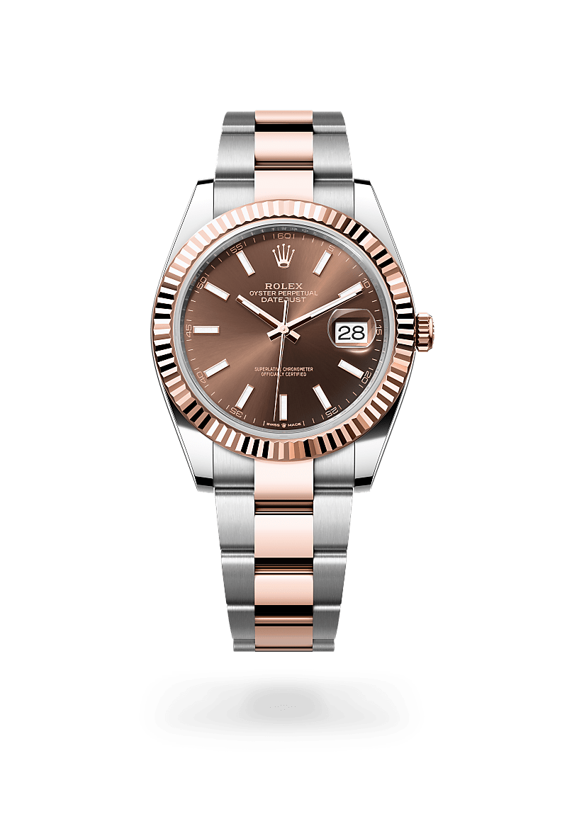 에버로즈 롤레조 - 오이스터스틸과 에버로즈 골드의 조합 소재의 롤렉스 DATEJUST 정면, M126331-0001 - 그리니치