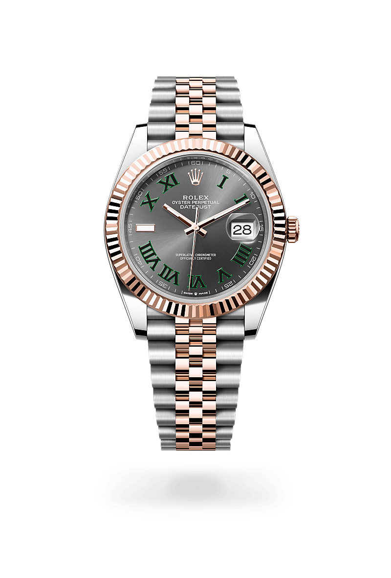 에버로즈 롤레조 - 오이스터스틸과 에버로즈 골드의 조합 소재의 롤렉스 DATEJUST 정면, M126331-0016 - 그리니치