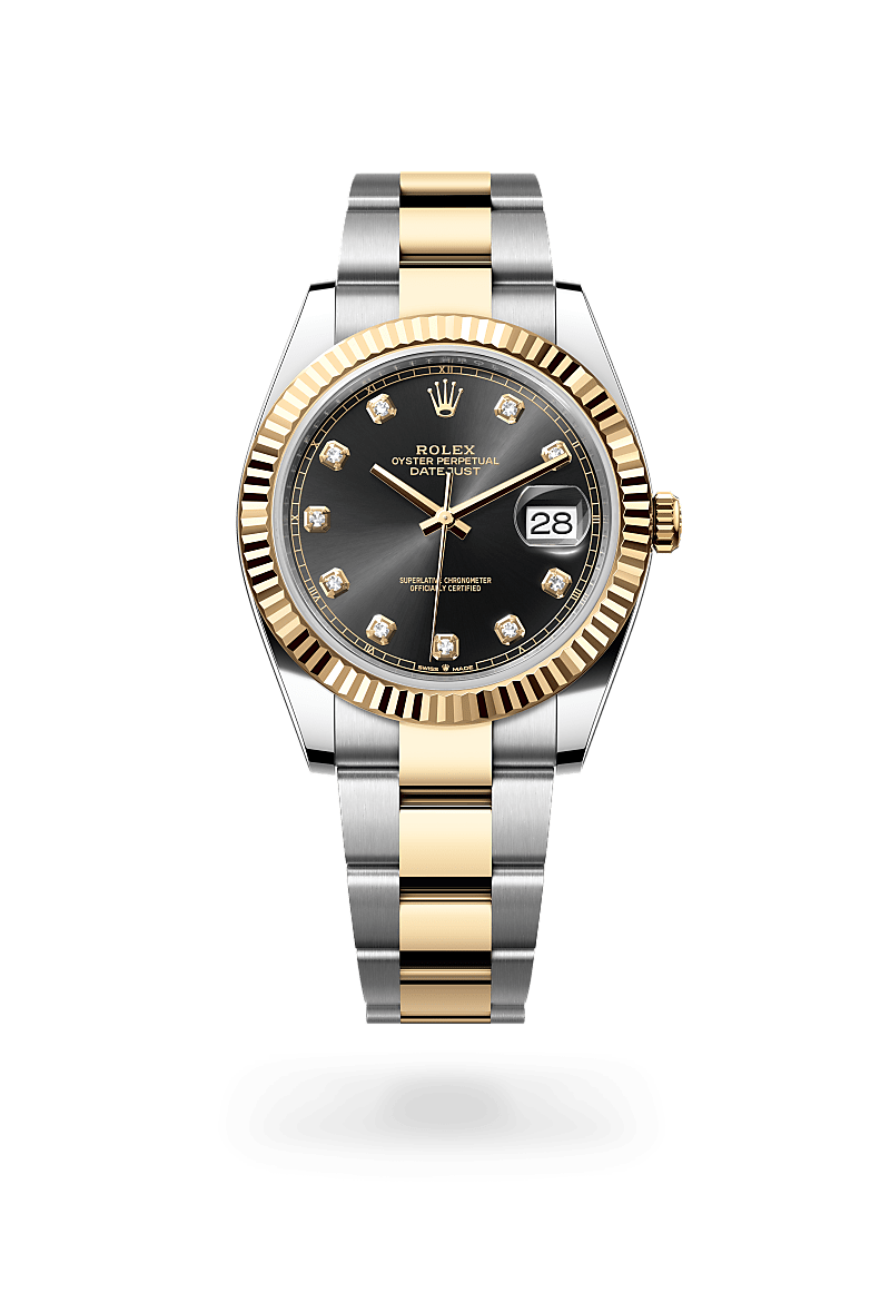 옐로우 롤레조 – 오이스터스틸과 옐로우 골드의 조합 소재의 롤렉스 DATEJUST 정면, M126333-0005 - 그리니치