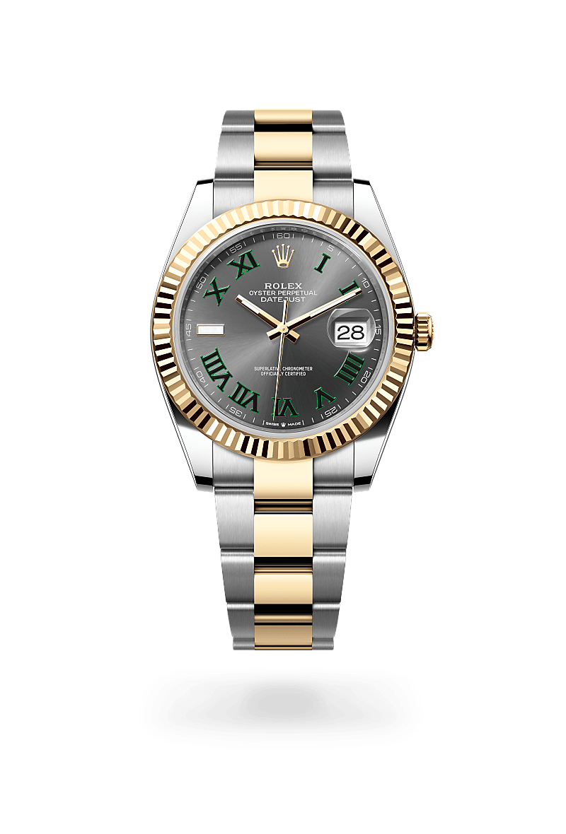 옐로우 롤레조 – 오이스터스틸과 옐로우 골드의 조합 소재의 롤렉스 DATEJUST 정면, M126333-0019 - 그리니치