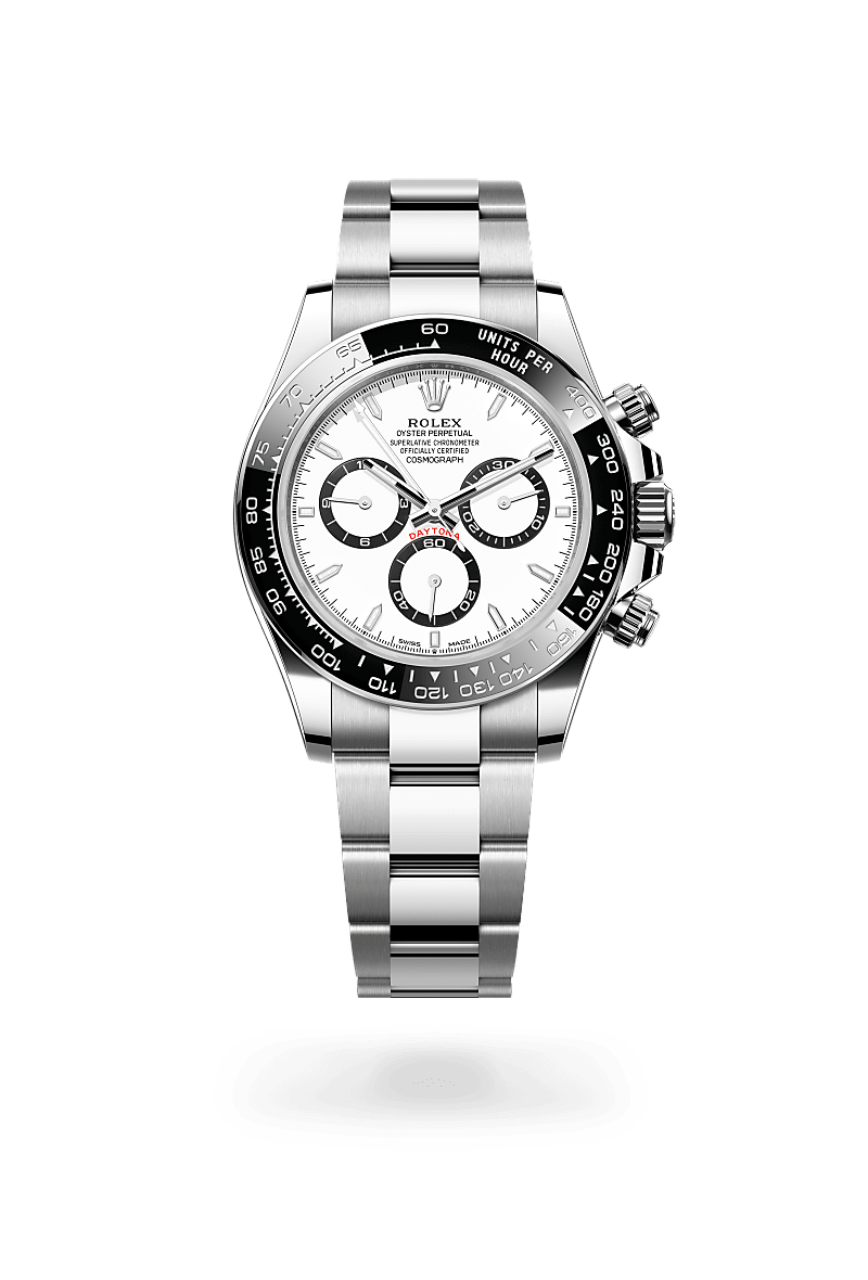 rolex COSMOGRAPH DAYTONA front view in Oystersteel, M126500LN-0001 - Greenwich