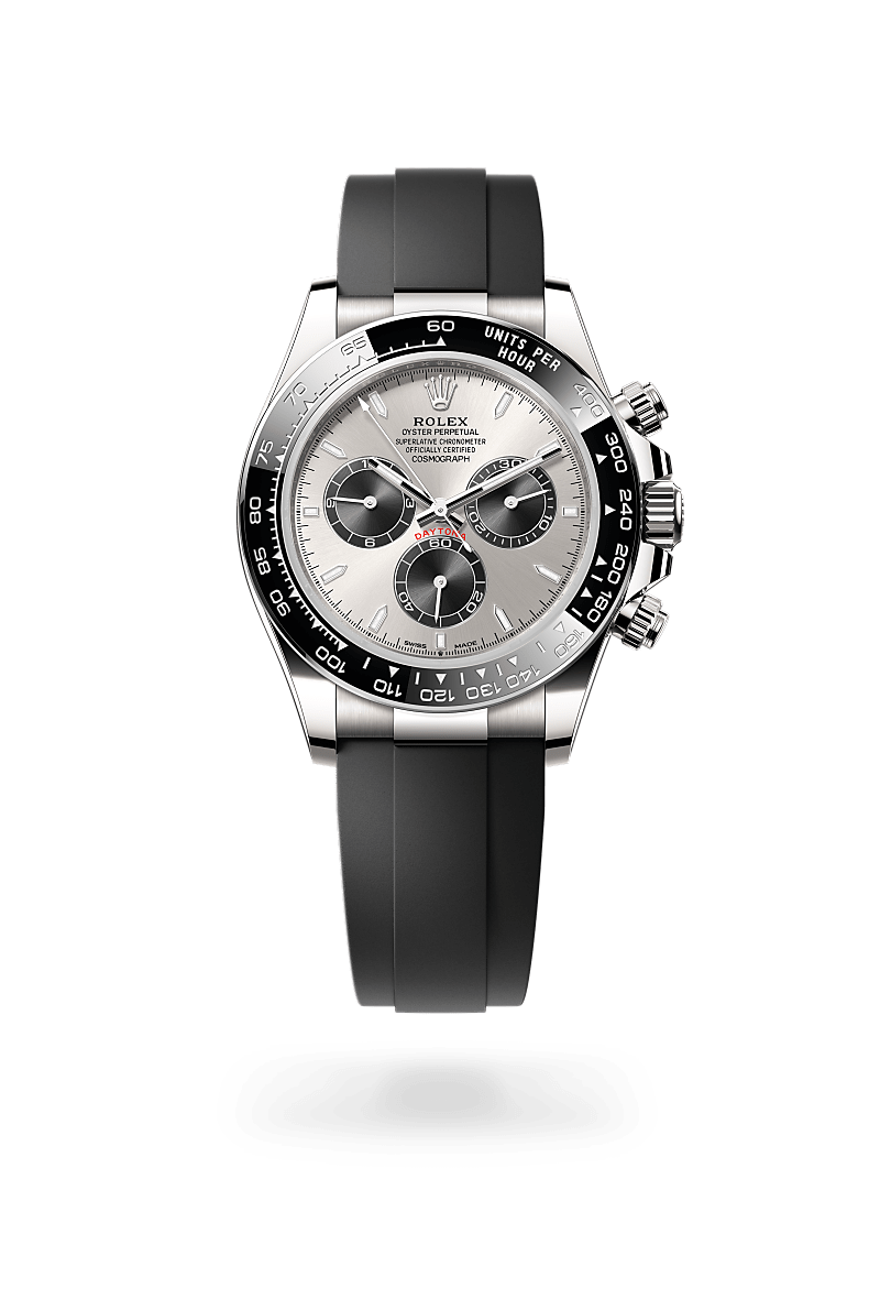 18캐럿 화이트 골드 소재의 롤렉스 COSMOGRAPH DAYTONA 정면, M126519LN-0006 - 그리니치