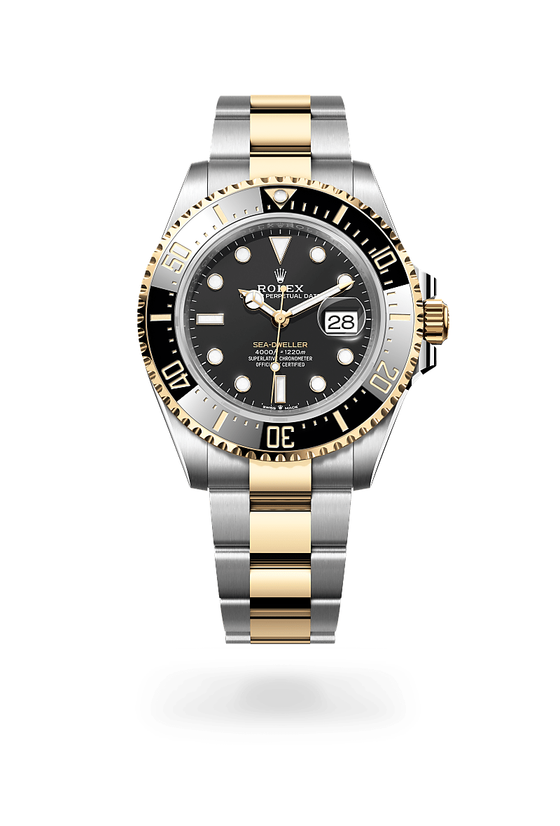 rolex SEA-DWELLER front view in Yellow Rolesor - combination of Oystersteel and yellow gold, M126603-0001 - Greenwich