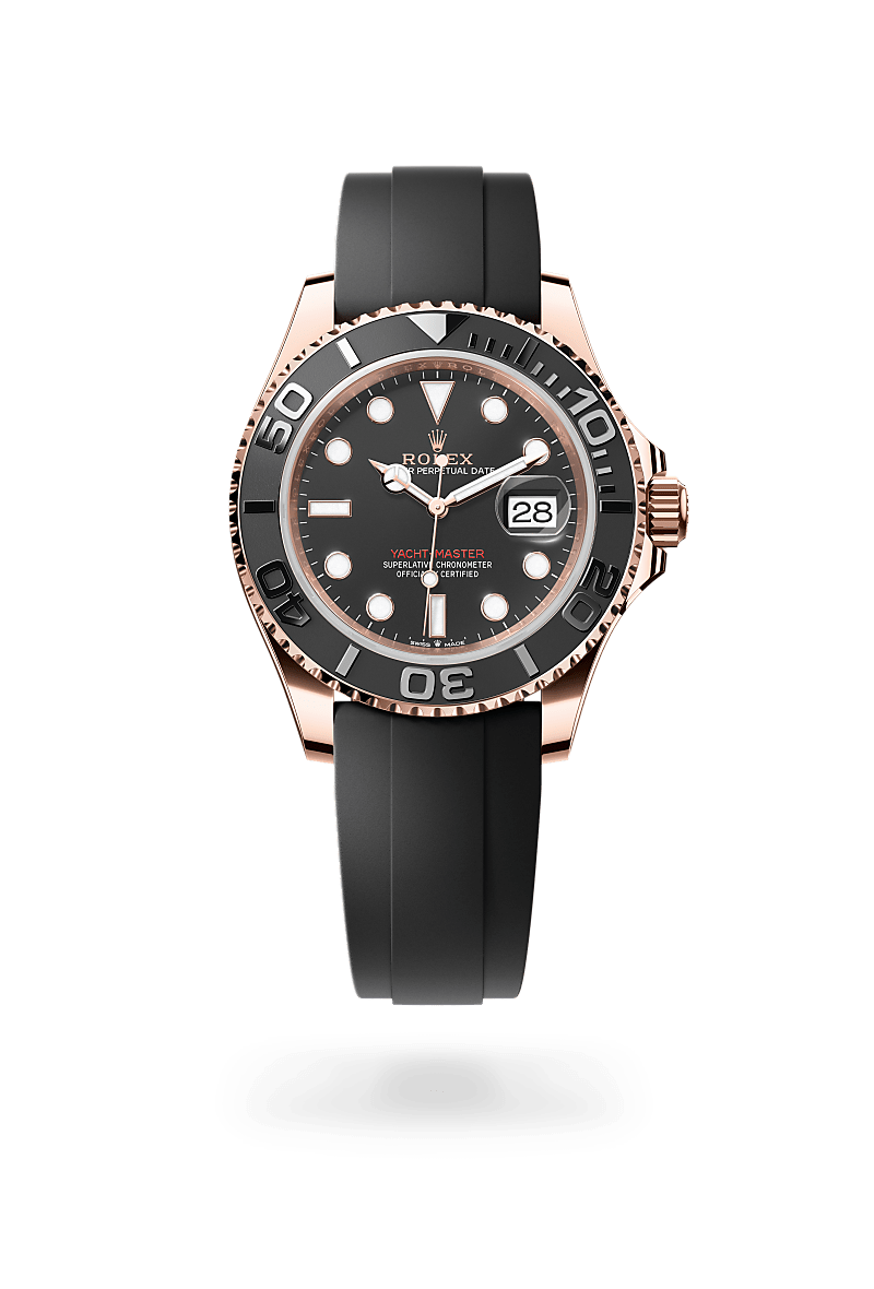 18캐럿 에버로즈 골드 소재의 롤렉스 YACHT-MASTER 정면, M126655-0002 - 그리니치