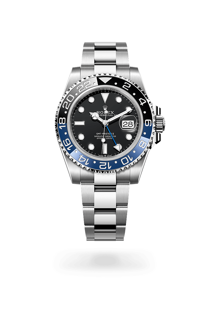 rolex GMT-MASTER II front view in Oystersteel, M126710BLNR-0003 - Greenwich