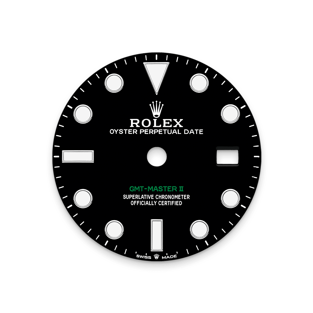 오이스터스틸 소재의 롤렉스 GMT-Master II 다이얼, M126710GRNR-0003 - 그리니치