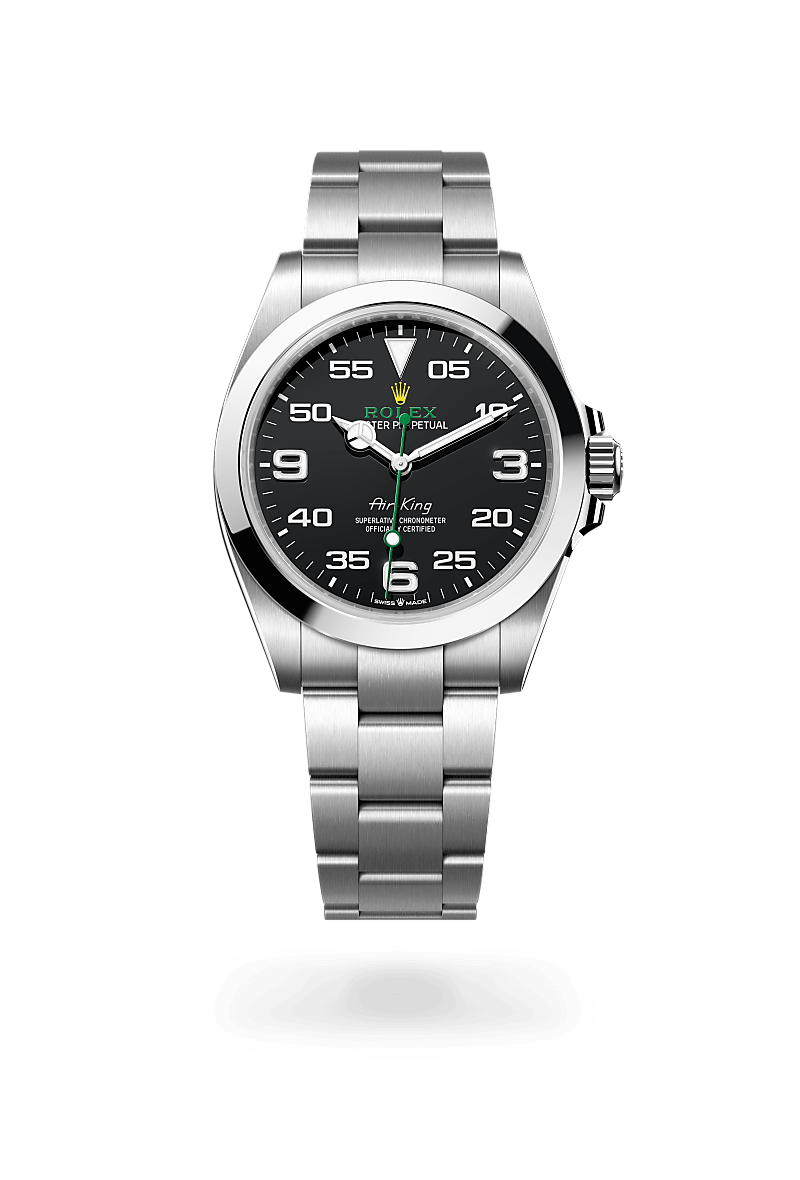 rolex AIR-KING front view in Oystersteel, M126900-0001 - Greenwich