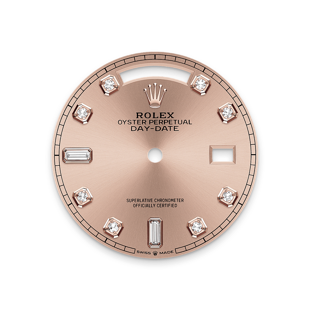 rolex Day-Date 36 dial in 18 ct Everose gold, M128235-0009 - Greenwich