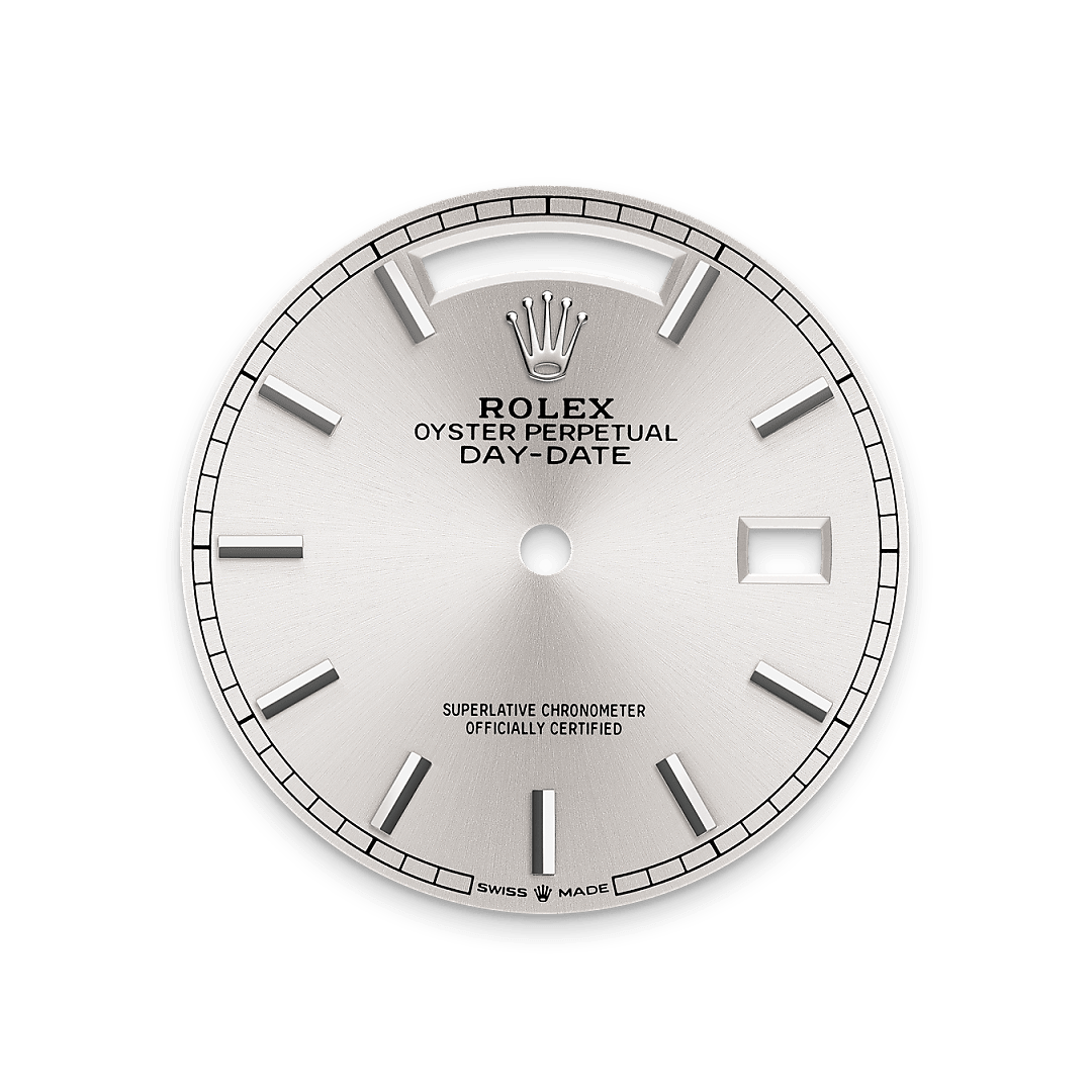 rolex Day-Date 36 dial in 18 ct white gold, M128239-0005 - Greenwich