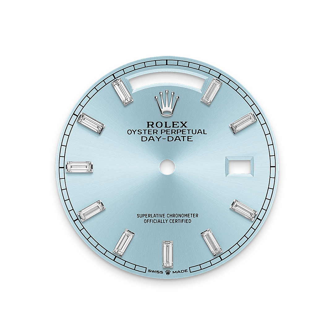 rolex Day-Date 36 dial in Platinum, M128396TBR-0003 - Greenwich