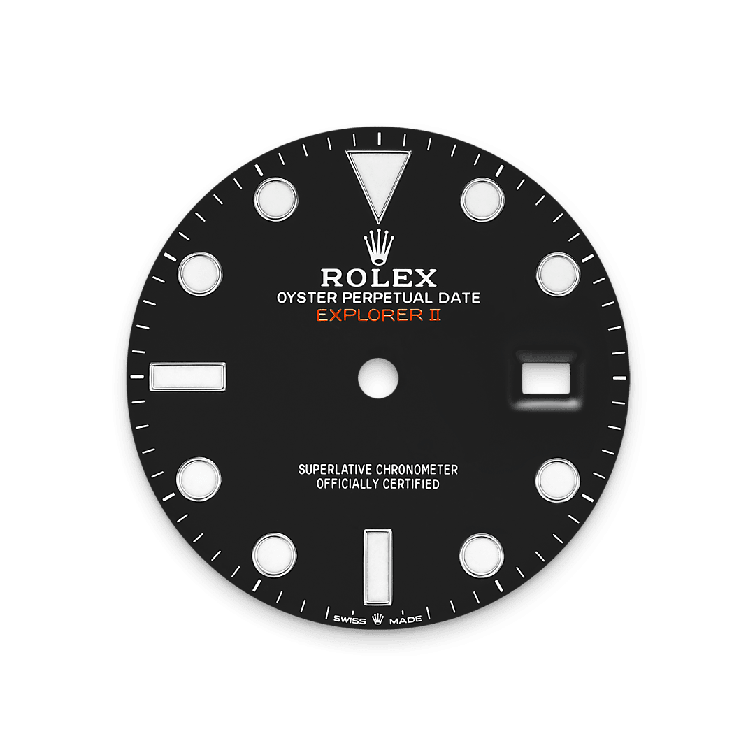 rolex Explorer II dial  in Oystersteel, M226570-0002 - Greenwich