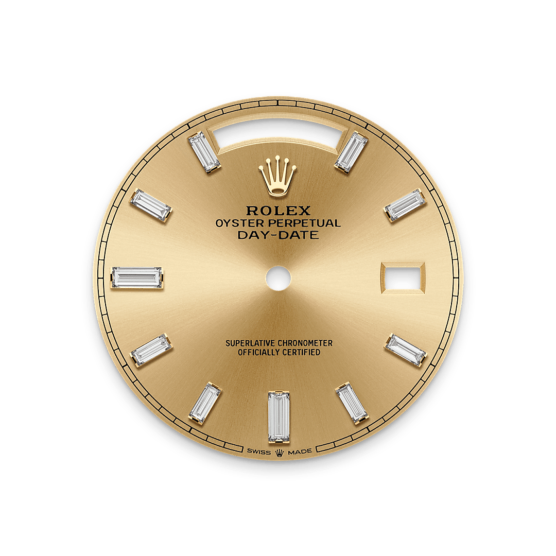 rolex Day-Date 40 dial in 18 ct yellow gold, M228348RBR-0002 - Greenwich