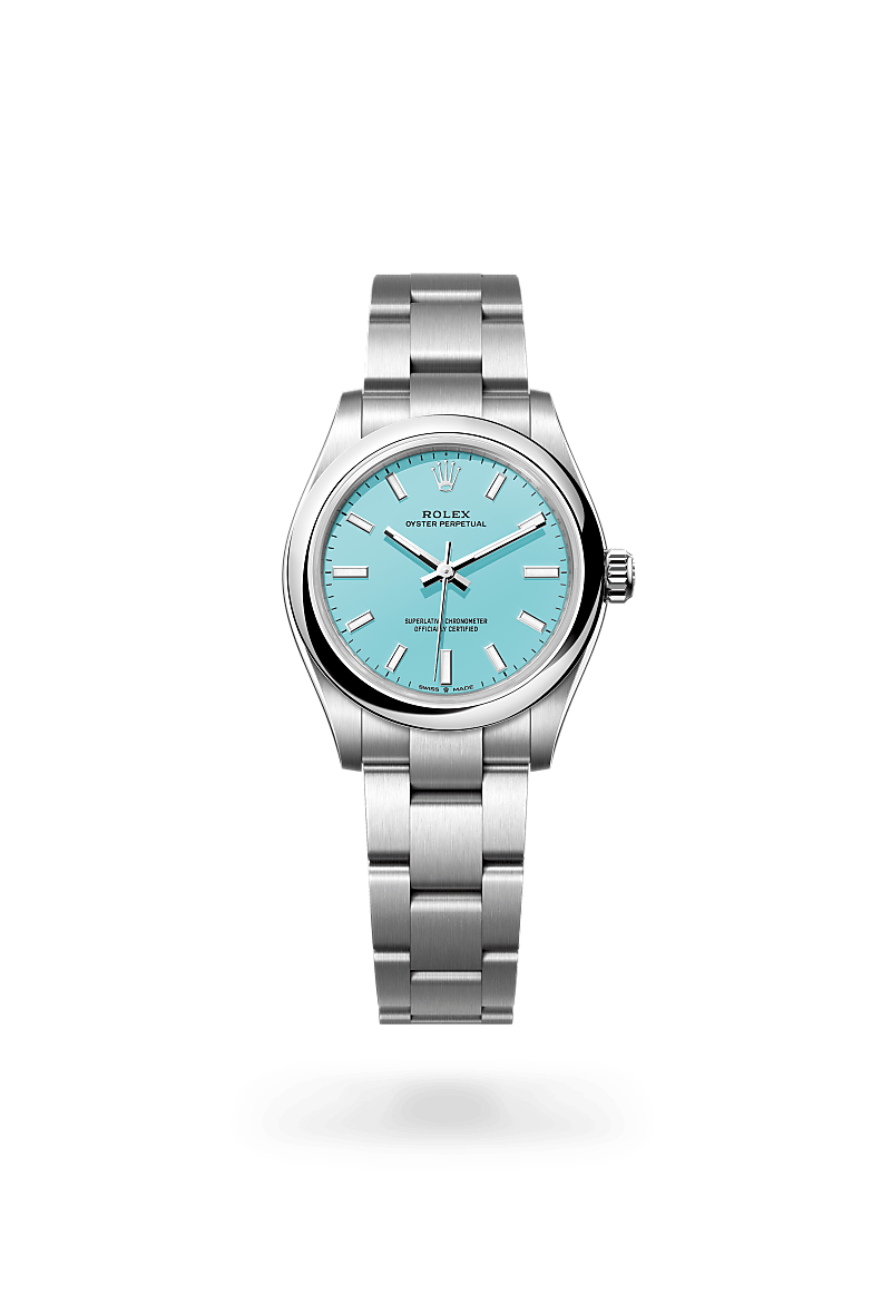 오이스터스틸 소재의 롤렉스 OYSTER PERPETUAL 정면, M277200-0007 - 그리니치