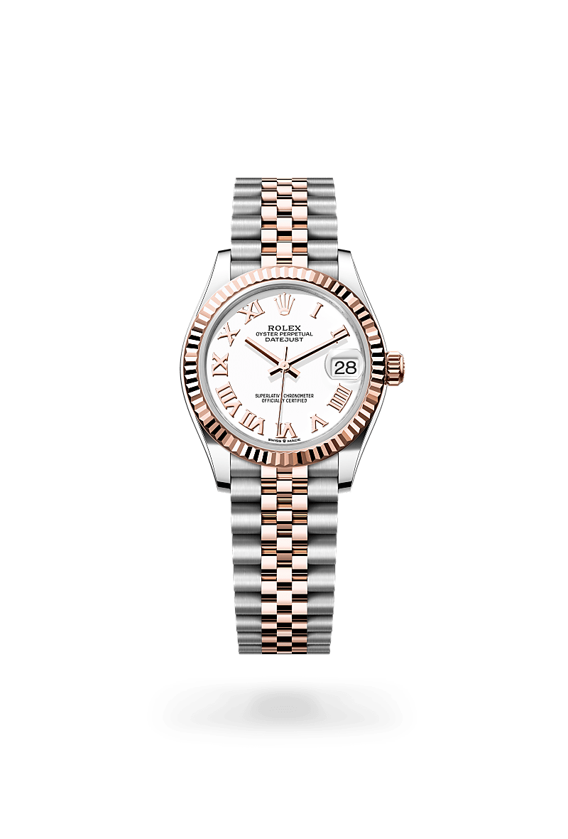 rolex DATEJUST front view in Everose Rolesor - combination of Oystersteel and Everose gold, M278271-0002 - Greenwich