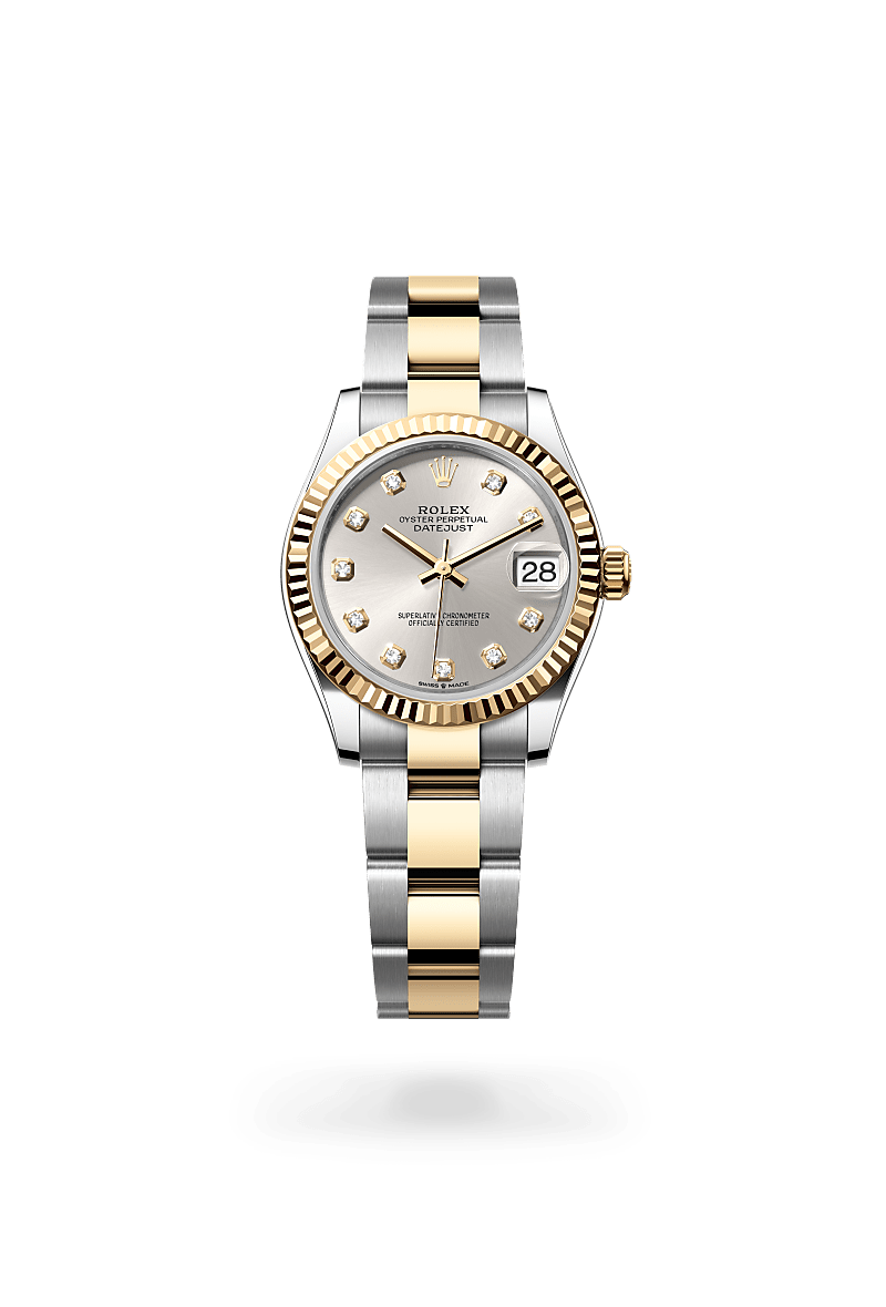 옐로우 롤레조 – 오이스터스틸과 옐로우 골드의 조합 소재의 롤렉스 DATEJUST 정면, M278273-0019 - 그리니치