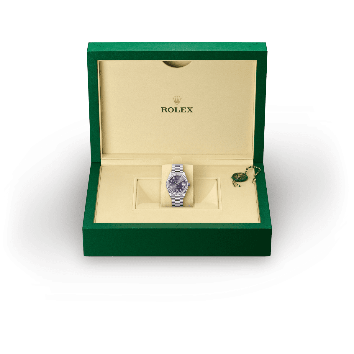 18캐럿 화이트 골드 소재의 롤렉스 DATEJUST, M278289RBR-0019 - 그리니치