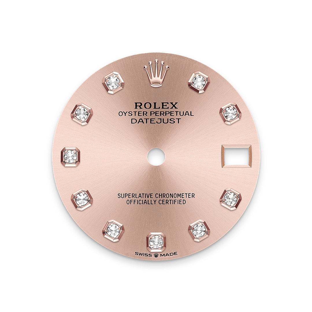 rolex Datejust 31 dial in Everose Rolesor - combination of Oystersteel and Everose gold, M278381RBR-0023 - Greenwich