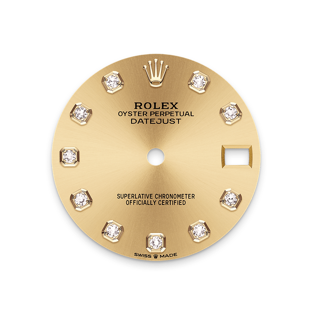 rolex Datejust 31 dial in Yellow Rolesor - combination of Oystersteel and yellow gold, M278383RBR-0025 - Greenwich