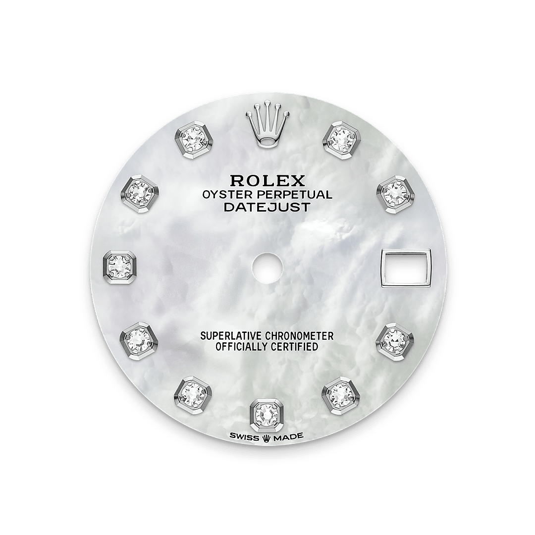 rolex Datejust 31 dial in White Rolesor - combination of Oystersteel and white gold, M278384RBR-0008 - Greenwich