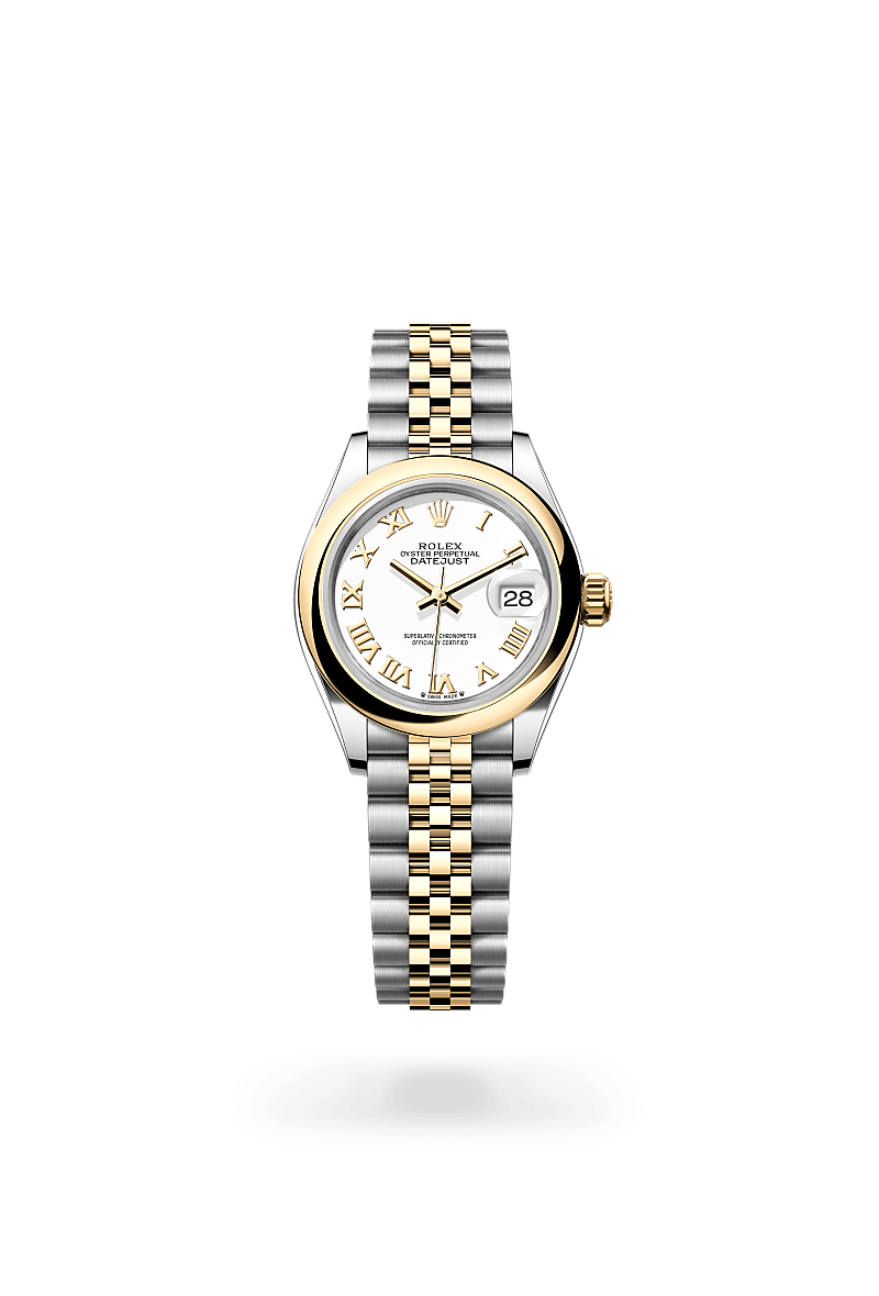 옐로우 롤레조 – 오이스터스틸과 옐로우 골드의 조합 소재의 롤렉스 LADY-DATEJUST 정면, M279163-0023 - 그리니치